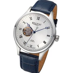 Regent Herren Armbanduhr Analog Lederarmband blau URGM2215