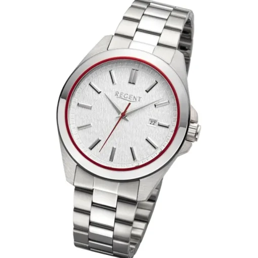 Regent Herren Armbanduhr Analog Metallarmband silber URBA813