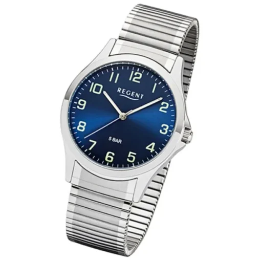 Regent Herren Armbanduhr Analog 1242414 Quarz-Uhr Metall silber UR1242414