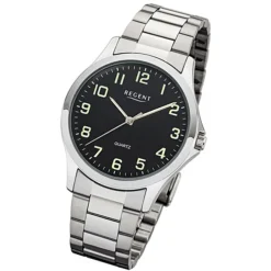 Regent Herren Armbanduhr Analog 1152411 Quarz-Uhr Metall silber UR1152411