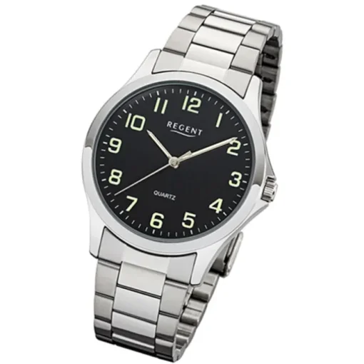 Regent Herren Armbanduhr Analog 1152411 Quarz-Uhr Metall silber UR1152411