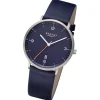 Regent Herren Armbanduhr Analog Lederarmband dunkelblau URF1533