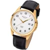Regent Herren Armbanduhr Analog F-1226 Quarz-Uhr Leder schwarz URF1226