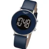 Regent Herren Armbanduhr Digital Lederarmband dunkelblau URBA783