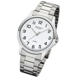 Regent Herren Armbanduhr Analog 1152412 Quarz-Uhr Metall silber UR1152412
