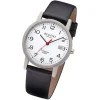 Regent Herren Armbanduhr Analog F-1225 Quarz-Uhr Leder schwarz URF1225