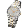 Regent Herren Armbanduhr Analog Metallarmband silber gold URF1527