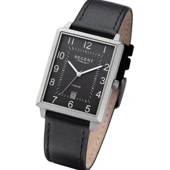 Regent Herren Armbanduhr Analog Lederarmband schwarz URF1273