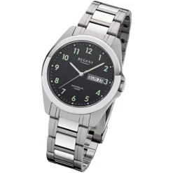 Regent Herren Armbanduhr Analog F-1186 Quarz-Uhr Metall silber URF1186