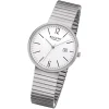 Regent Herren Armbanduhr Analog F-1200 Quarz-Uhr Titan silber URF1200
