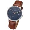 Regent Herren Armbanduhr Analog F-1228 Quarz-Uhr Leder braun URF1228