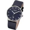 Regent Herren Armbanduhr Analog F-1233 Quarz-Uhr Titan blau URF1233