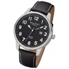 Regent Herren Armbanduhr Analog F-1238 Quarz-Uhr Leder schwarz URF1238