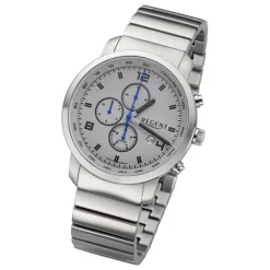 Regent Herren Armbanduhr Analog GM-2111 Quarz-Uhr Metallband silber URGM2111
