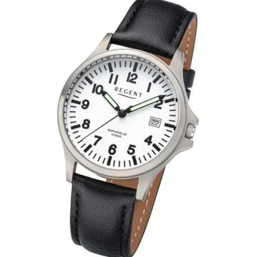 Regent Herren Armbanduhr Analog Lederarmband schwarz UR1092567