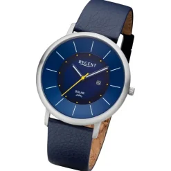 Regent Herren Armbanduhr Analog Lederarmband dunkelblau URBA721