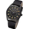 Regent Herren Armbanduhr Analog Lederarmband schwarz URBA763