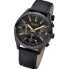 Regent Herren Armbanduhr Analog Lederarmband schwarz URBA768