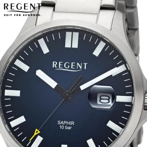 Regent Herren Armbanduhr Analog Metallarmband silber URBA792