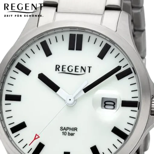 Regent Herren Armbanduhr Analog Metallarmband silber URBA795