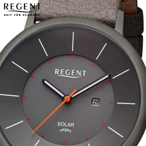 Regent Herren Armbanduhr Analog Lederarmband dunkelbraun URBA723