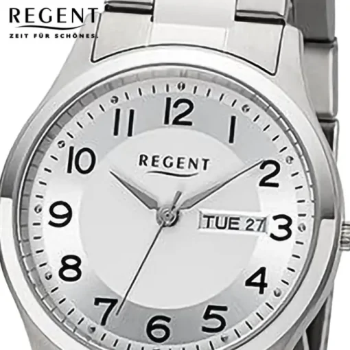 Regent Herren Armbanduhr Analog Metallarmband silber URF1276