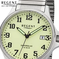 Regent Herren Armbanduhr Analog Edelstahlarmband silber URF1348