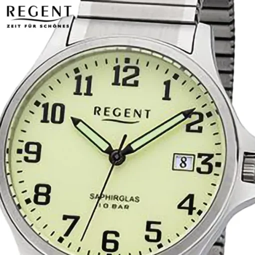 Regent Herren Armbanduhr Analog Edelstahlarmband silber URF1348