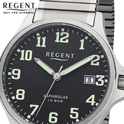 Regent Herren Armbanduhr Analog Edelstahlarmband silber URF1350