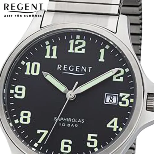 Regent Herren Armbanduhr Analog Edelstahlarmband silber URF1350