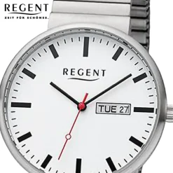 Regent Herren Armbanduhr Analog Edelstahlarmband silber URF1354