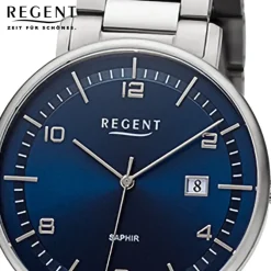 Regent Herren Armbanduhr Analog Metallarmband silber URF1520