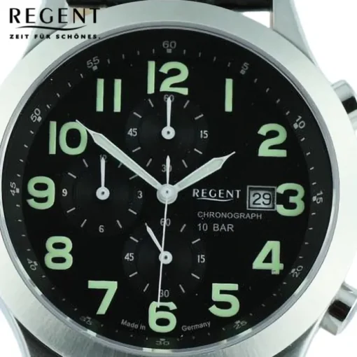 Regent Herren Armbanduhr Analog Lederarmband schwarz UR1112504