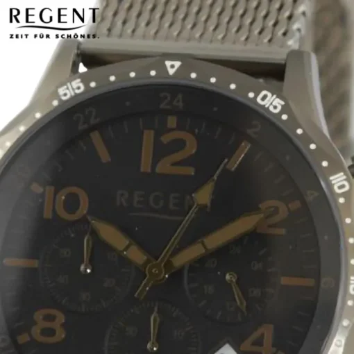 Regent Herren Armbanduhr Analog Metallarmband hellbraun UR1151548