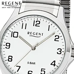 Regent Herren Armbanduhr Analog 1242413 Quarz-Uhr Metall silber UR1242413