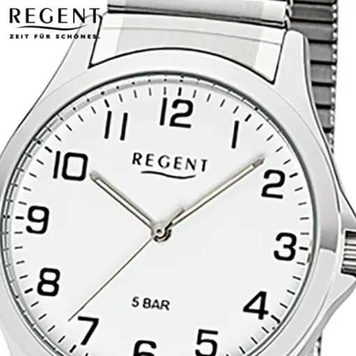Regent Herren Armbanduhr Analog 1242413 Quarz-Uhr Metall silber UR1242413