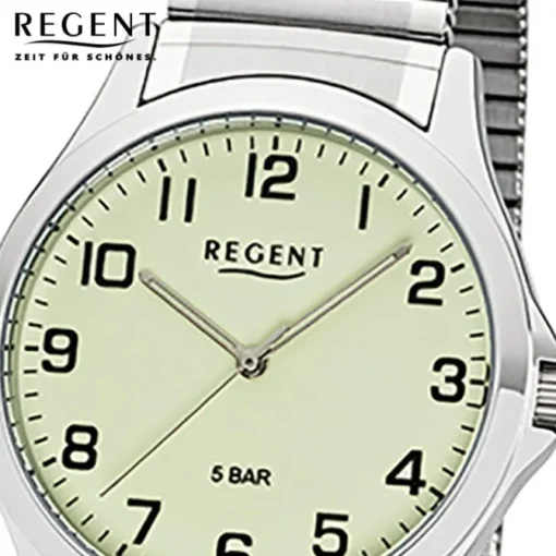 Regent Herren Armbanduhr Analog 1242425 Quarz-Uhr Metall silber UR1242425