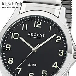Regent Herren Armbanduhr Analog 1242428 Quarz-Uhr Metall silber UR1242428