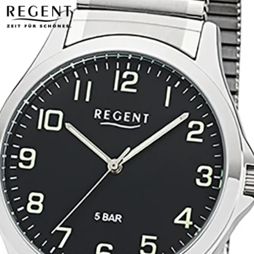 Regent Herren Armbanduhr Analog 1242428 Quarz-Uhr Metall silber UR1242428