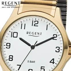 Regent Herren Armbanduhr Analog 1243486 Quarz-Uhr Metall gold UR1243486