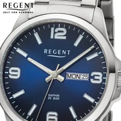 Regent Herren Armbanduhr Analog Metallarmband silber URF1528