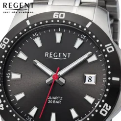 Regent Herren Armbanduhr Analog Metallarmband silber URBA755