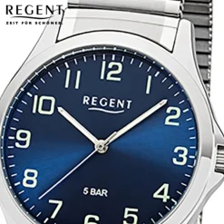 Regent Herren Armbanduhr Analog 1242414 Quarz-Uhr Metall silber UR1242414