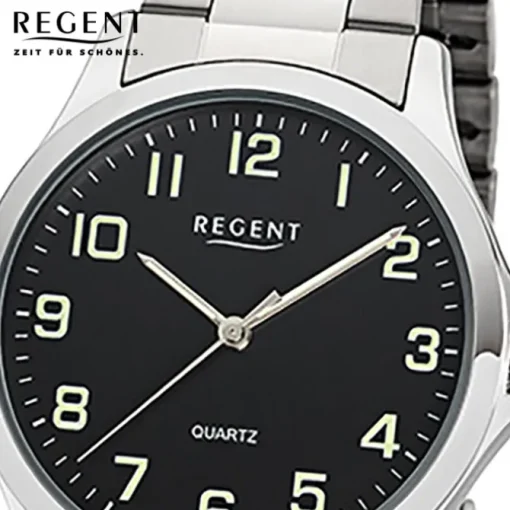 Regent Herren Armbanduhr Analog 1152411 Quarz-Uhr Metall silber UR1152411