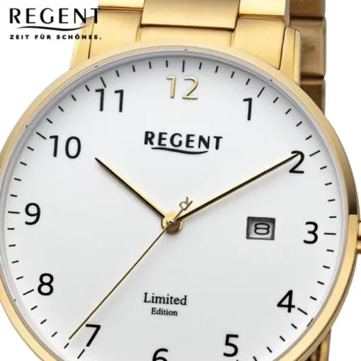 Regent Herren Armbanduhr Analog Metallarmband gold URGM2301