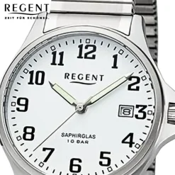 Regent Herren Armbanduhr Analog Edelstahlarmband silber URF1433