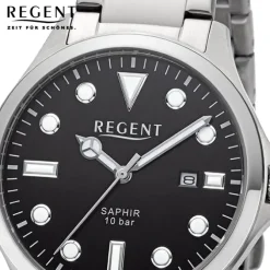 Regent Herren Armbanduhr Analog Metallarmband silber URF1453