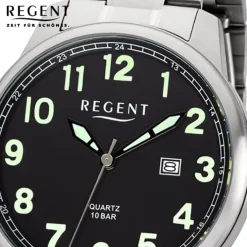 Regent Herren Armbanduhr Analog F-1189 Quarz-Uhr Metall silber URF1189