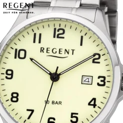 Regent Herren Armbanduhr Analog F-1192 Quarz-Uhr Metall silber URF1192