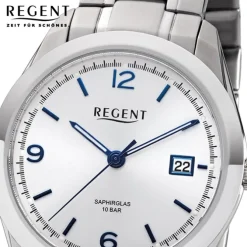 Regent Herren Armbanduhr Analog F-1194 Quarz-Uhr Metall silber URF1194